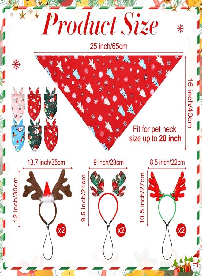 مجموعة أزياء عيد الميلاد للكلاب من SilTriangle، 12 قطعة، تتضمن طوق رأس على شكل قرون غزال الرنة، وإكسسوارات عيد الميلاد للحيوانات الأليفة، ومستلزمات حفلات عيد الميلاد للقطط والجراء. - Image 3